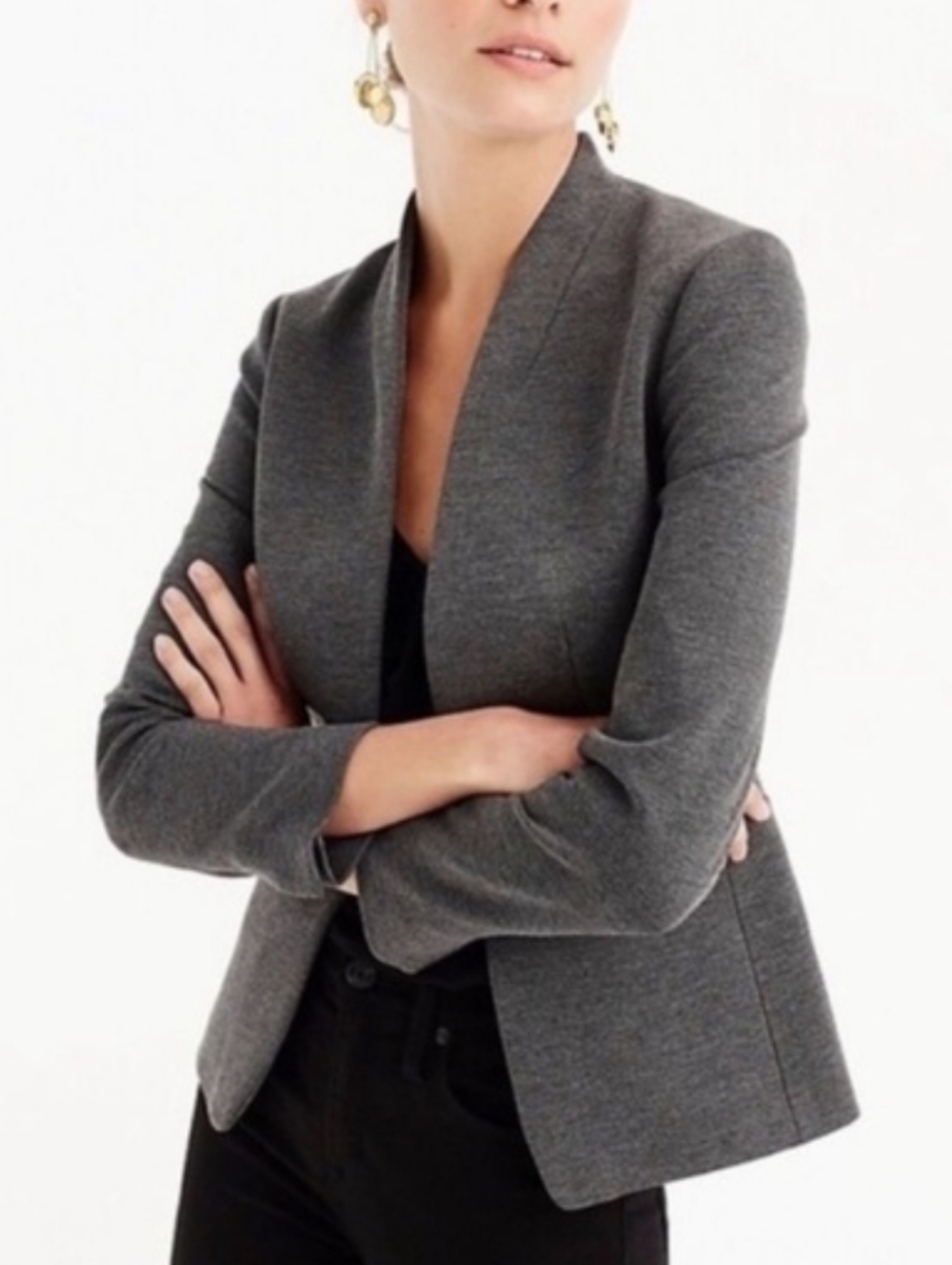 J. Crew Grey Going-Out Stretch Twill Blazer Size 6 - Picture 3 of 15
